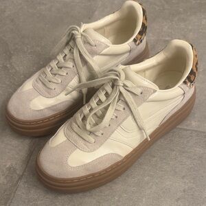 Steve Madden Cream and Leopard Sneakers